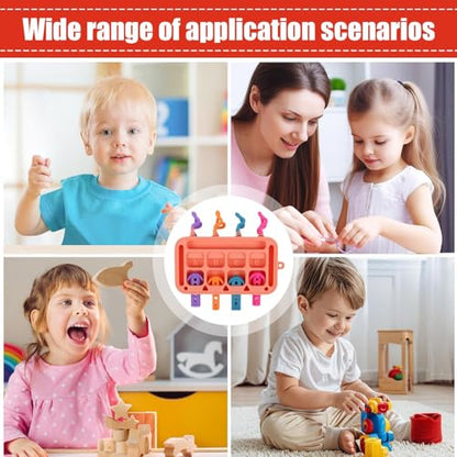 Yurosuis Toddler Activity Board | Silicone Educational Toy - Early Learning Toys - for 1-3 Years Old Kids Boys Girls Children Home School Kindergarten Travel