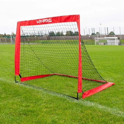 Hy-Pro 4ft x 3ft Pop Up Flexi Football Goal – Portable Net with Carry Bag, All-Weather Design, Durable & Secure Football Training Equipment, Foldable Mini Goal for Garden, Park & Indoor Use