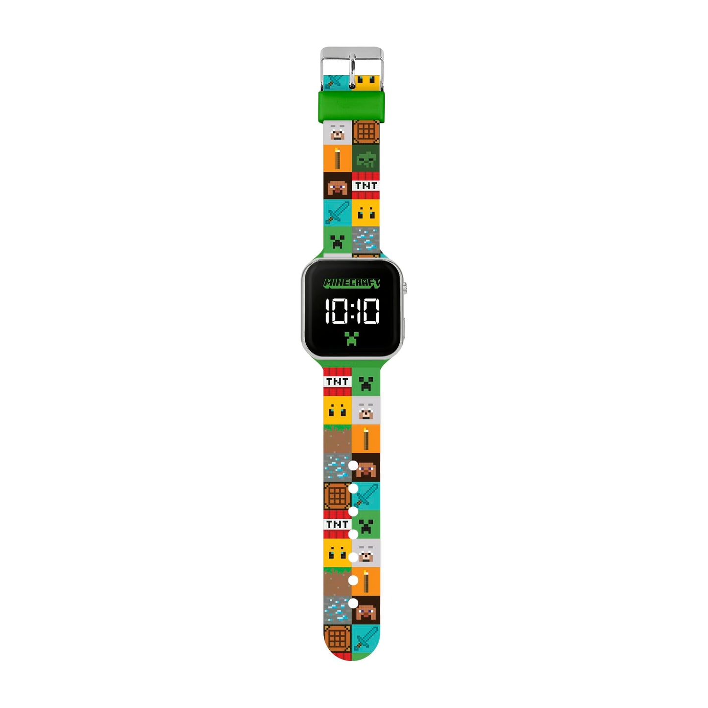 Minecraft Kids LED Digital Colourful Multicolour Silicone Strap Watch MIN4272