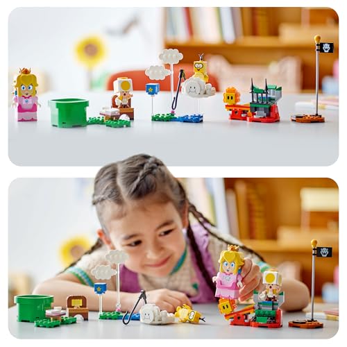 LEGO Super Mario Adventures playset featuring LEGO Peach, Yellow Toad figure, and interactive Mario for kids and gamers.