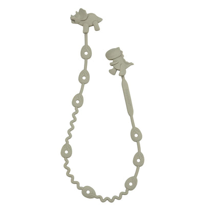 PandaEar silicone baby toy straps in a 5-pack, adjustable dinosaur pacifier clips for bottles, strollers, and high chairs.