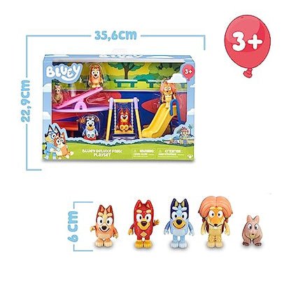 Bluey - Playset, Playset with 5 Series Character Figures and Park Accessories, Swing, Slide, Rocker and Picnic Table, Boys and Girls + 3 Years, Famous (BLY51000)