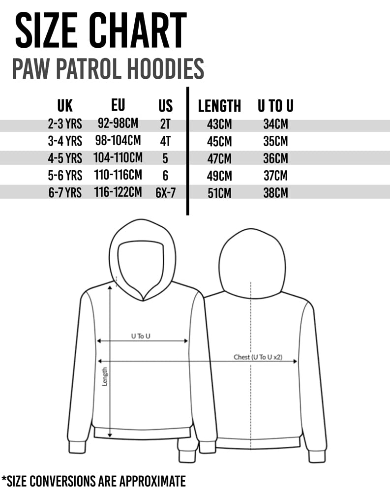 Paw Patrol Kids Hoodie | Boys Girls Chase Marshall Skye Everest OR Rubble Sweater Options | Yellow Navy Red Pink Blue Jumpers 3D Ears | Nickelodeon Merchandise