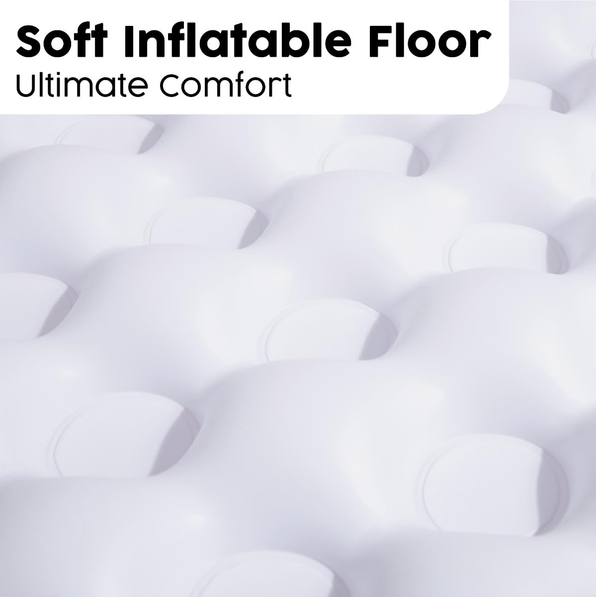 Bestway inflatable baby bath tub in white, featuring a soft floor, perfect for home and travel use.