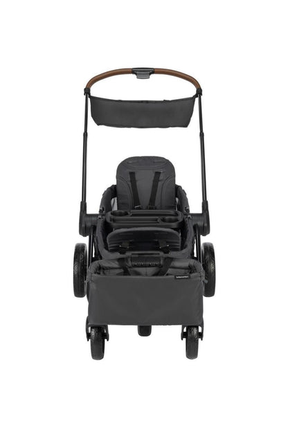 Bebeconfort Helios, Double Pram from Birth, 0-4 Years, 0-22kg, 2 Face-to-face Seats, Large All-Terrain Wheels, Compact Folding, Trolley on Wheels, Protective Canopy, Mineral Graphite