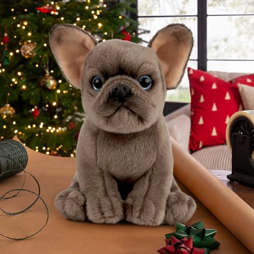 Living Nature French Bulldog Puppy, Realistic Soft Cuddly Dog Toy, Naturli Eco-Friendly Plush, 16cm