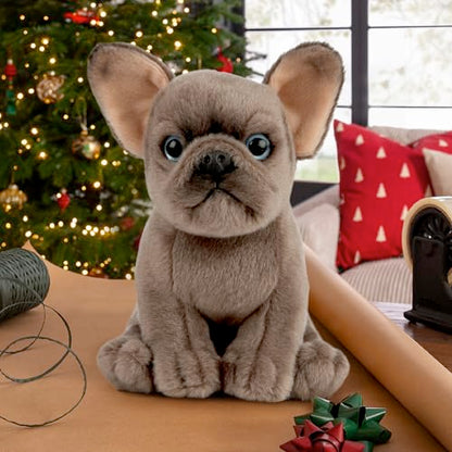 Living Nature French Bulldog Puppy, Realistic Soft Cuddly Dog Toy, Naturli Eco-Friendly Plush, 16cm