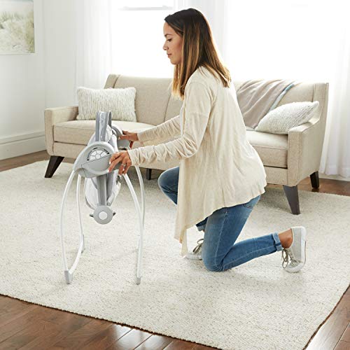 Ingenuity Comfort 2 Go Compact Portable 6-Speed Baby Swing with Music, Folds for Easy Travel - Cuddle Lamb, 0-9 Months