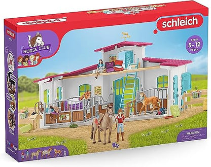 SCHLEICH Horse Club - 115 PC Lakeside Riding Center Horse Toy Playset with Horses and Riders, Barn and Farm Figurine Accessories - Farm Toys for Girls and Boys - Realistic Kids Toys Ages 5+ | 42567