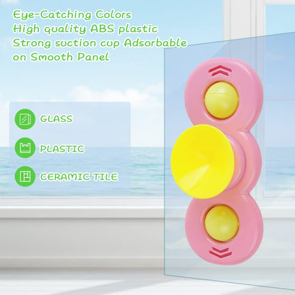 Vicloon Suction Cup Spinner Toys, 3-Pack Baby Bath Spinners with Suction, Dinosaur Design for 18+ Months