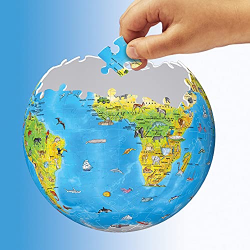 Ravensburger Children's World Globe 3D Jigsaw Puzzle for Kids age 6 Years Up - 180 Pieces - No Glue Required - Educational Gifts for Children