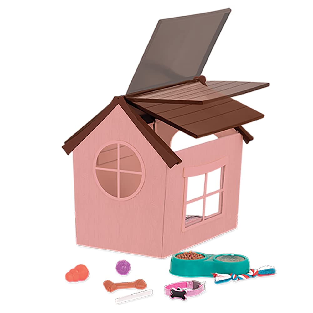 Deluxe Our Generation OG Puppy House set with customizable chalkboard sign and plush pups for 18-inch dolls.