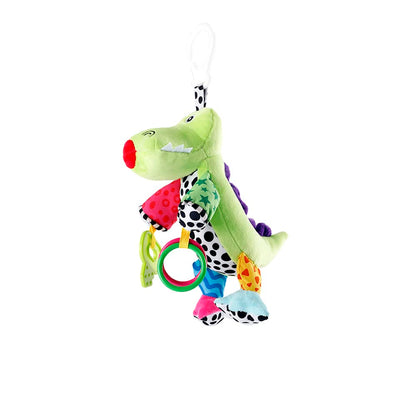 MEERO LONDON Crocodile clip-on pram toy with teether and sensory features for newborn babies, suitable for boys and girls.