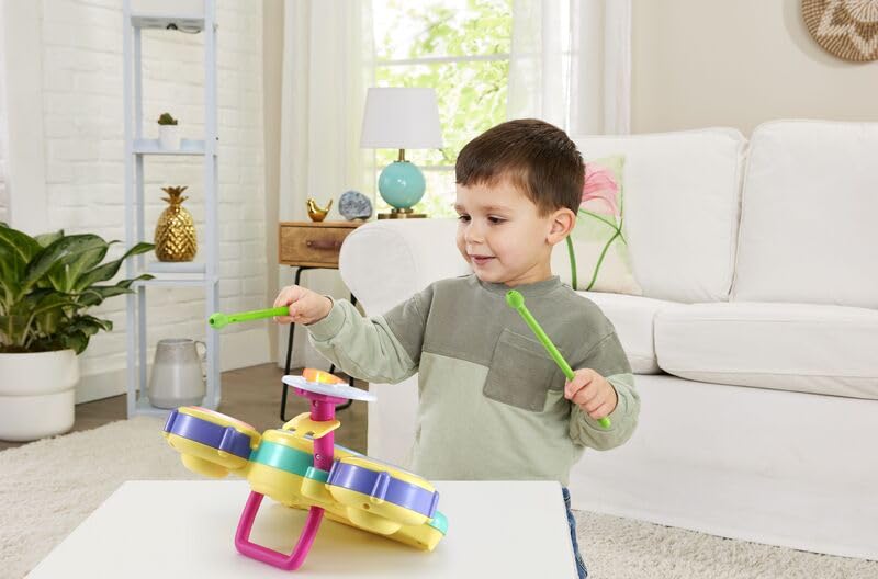 VTech Bluey Hurrah Drum Set with colorful drums and drumsticks for children, designed for interactive musical play.