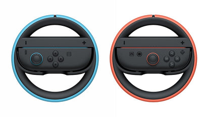 Nintendo Joy-Con wheel pair for Nintendo Switch controllers, designed for easy grip and enhanced gaming experience.