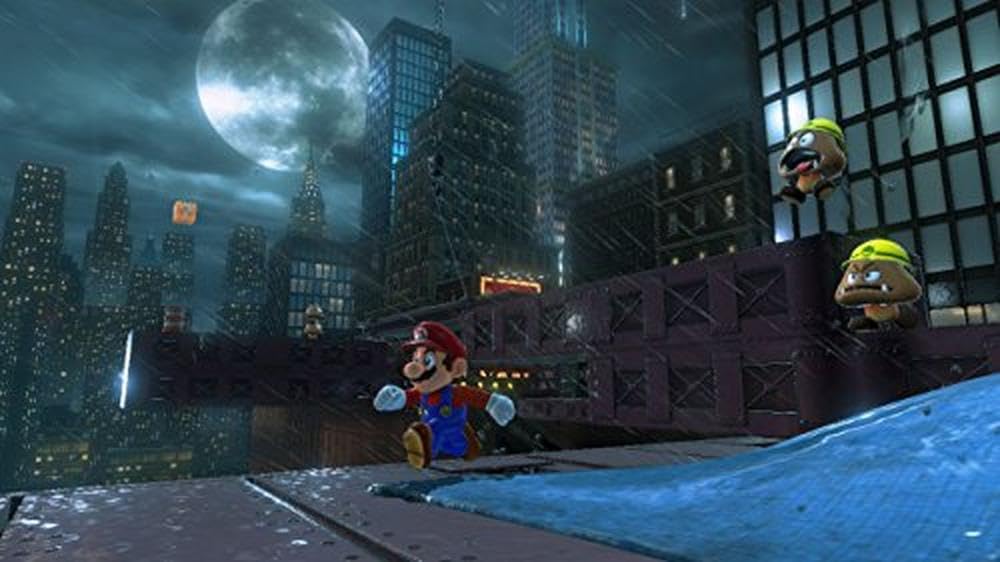 Nintendo Super Mario Odyssey game case featuring Mario in his signature outfit and colorful game cover art.