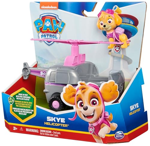 Paw Patrol, Skye’s Helicopter, Toy Vehicle with Collectible Action Figure, Sustainably Minded Kids’ Toys for Boys & Girls Aged 3 and Up
