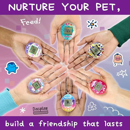 Bandai Tamagotchi Original Starry Night Shell | Tamagotchi Original Cyber Pet 90s Adults and Kids Toy with Chain | Retro Virtual Pets are Great Boys and Girls Toys or Gifts for Ages 8+