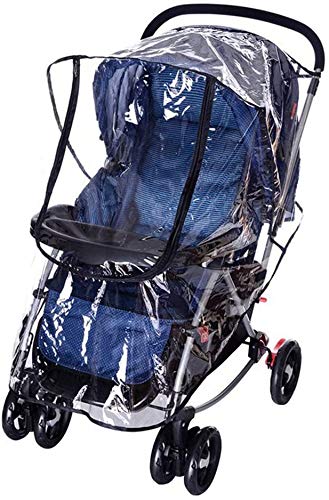 Universal Stroller Rain Cover for Pushchair Buggy Pram Baby Travel Weather Shield Rainproof Dustproof Windproof Rain Cover with Canopy and Zipper Door