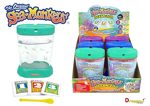 The Original Sea Monkeys - Ocean Zoo - Grow Your Own Pets Science Kit- Includes Eggs, Food, and Water Purifier, Color May Vary