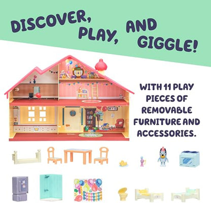 Bluey Celebration Home, Help Celebrate Birthday, With 11 Play Pieces of Removable Furniture and Accessories, Plus 1 Exclusive 2.5 Inch Figure,