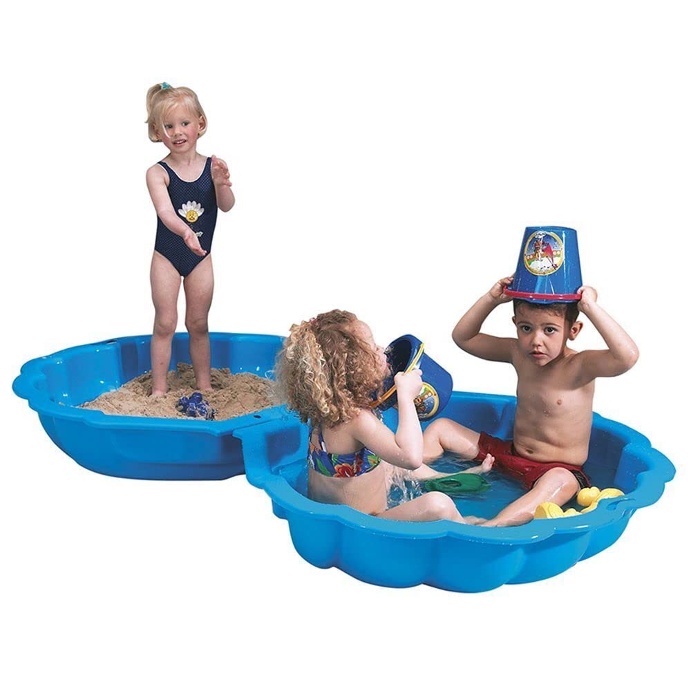 URBN-TOYS Shell Clam Shaped Plastic Sandpit Outdoor Garden Fun Paddling Ball Pool Sand Pit (Blue)