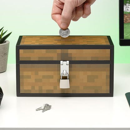 Minecraft Officially Licensed Chest Money Box, Gaming Room Decor and Merchandise for Boys and Girls, Piggybank Gift Accessory for Playroom and Bedroom | Paladone