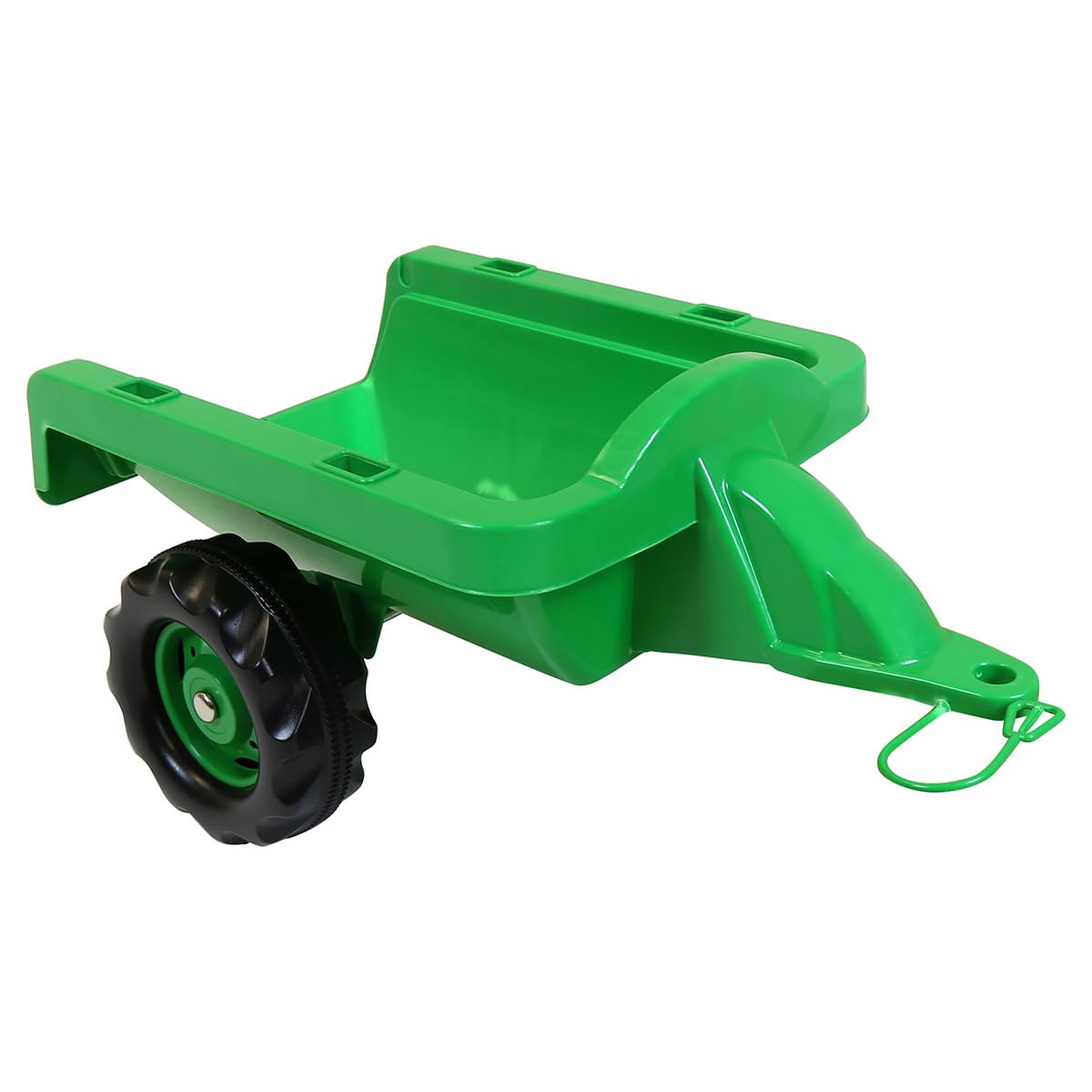 Dolu 8053 children's green and black ride-on tractor with trailer, working horns, pedal control, suitable for ages 3-5