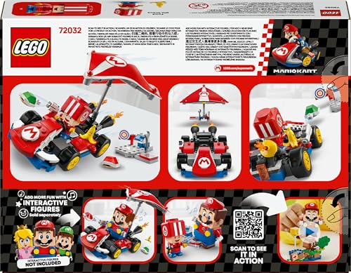 LEGO Super Mario Mario Kart standard kart with Toad figure, toy car set for kids, ideal for creative play and birthday gifts