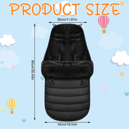 Rppiup Footmuff for Pushchair Universal, Soft Cosy Universal Footmuff for Stroller with Ultra-fine Fleece Lining, Waterproof Windproof Pushchair & Pram Footmuffs for Pushchair Stroller Buggy (Black)