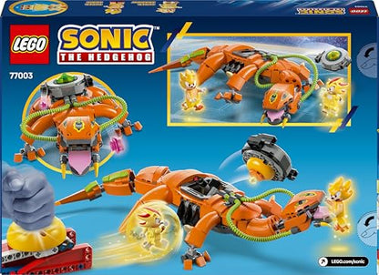 LEGO Sonic the Hedgehog Super Shadow and Biolizard building set with three characters and a Chaos Emerald for kids aged 9+.