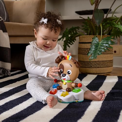 Baby Einstein Drum & Learn Dean musical toy with colorful buttons and drums for multisensory learning for babies aged 6 months and up.