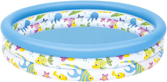 TOIS 48 x 10 inch multi-coloured inflatable paddling pool with ocean life design, perfect for kids and small gardens.