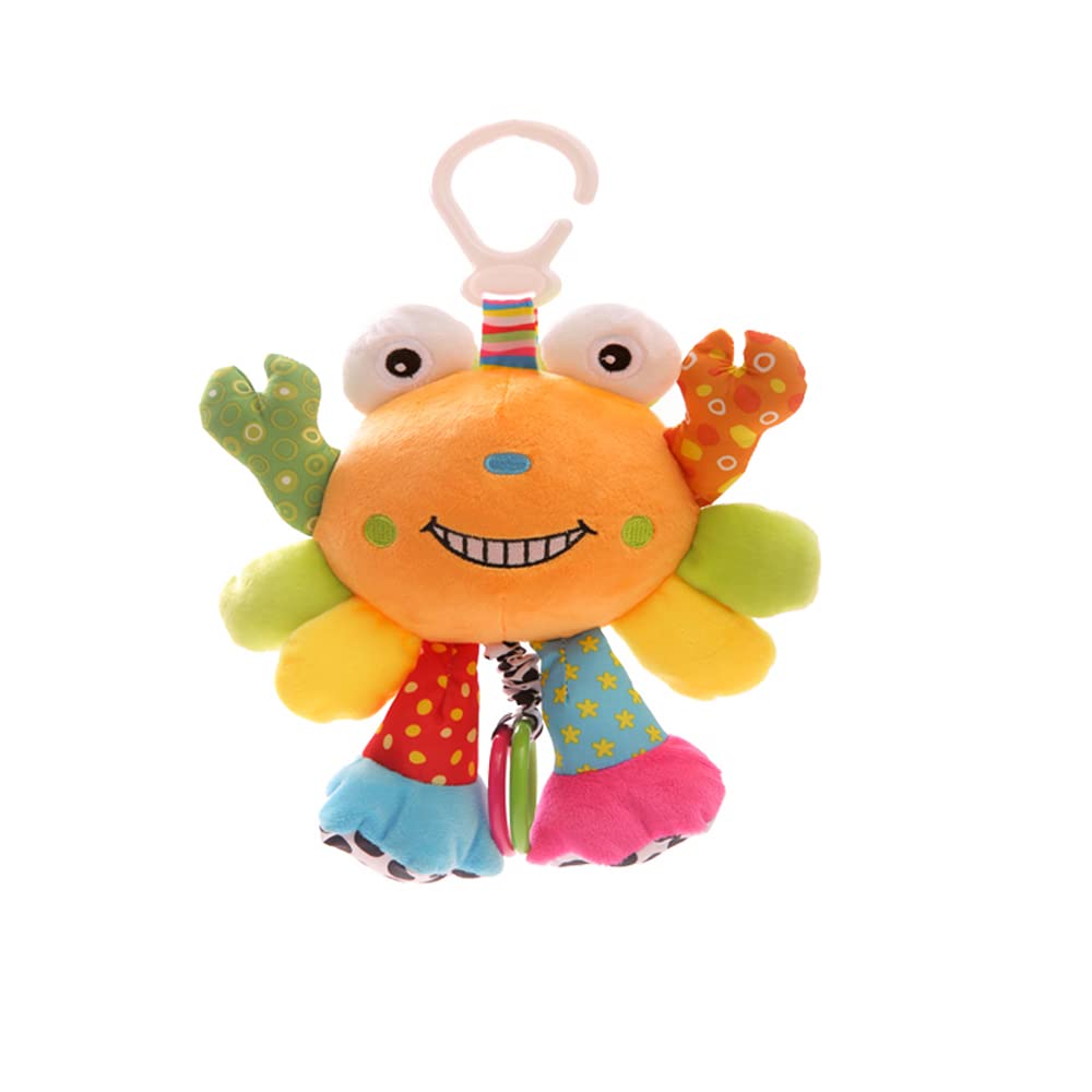 MEERO LONDON CB2203 crab clip-on sensory teether toy for newborns, suitable for prams and pushchairs, for boys and girls.