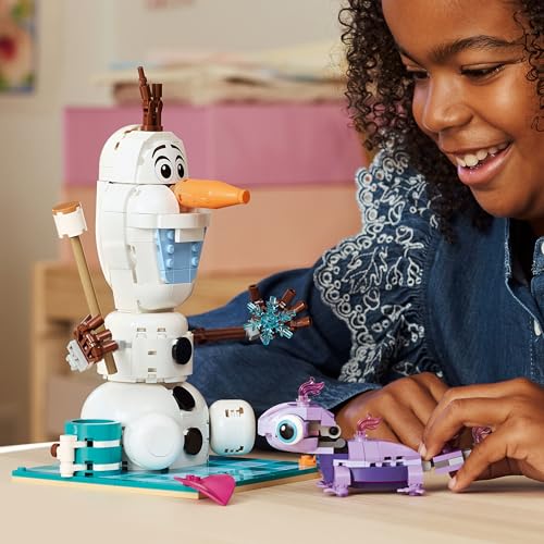 LEGO | Disney Frozen Olaf and Bruni's Picnic Fun Toy - Snowman Figure w/a Picnic Blanket & Accessories - DIY Bedroom Decor - Gift for 7+ Year Old Girls & Fans - 43287