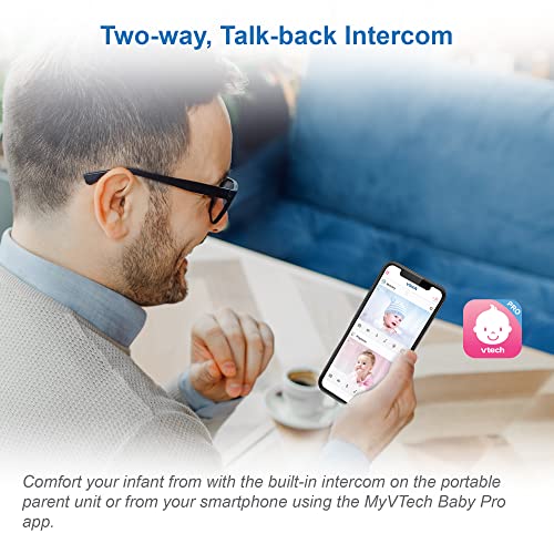 VTech RM2751 2.8-inch Wi-Fi baby monitor with 1080p HD video, remote access, and night vision for monitoring a baby.