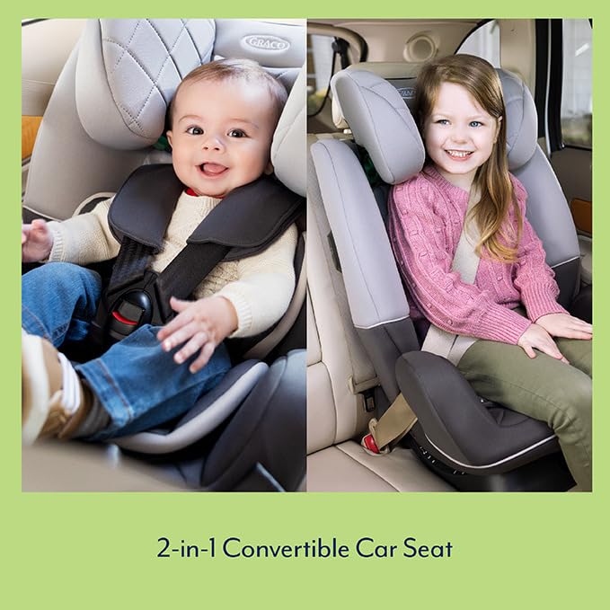 Graco SlimFit R129 All-in-One Convertible Car Seat, Birth to 12 years (40-145cm). Rearward facing until approx. 4yrs (40-105cm), Forward facing from approx. 3.5 to 12 years (100-145cm), Iron fashion