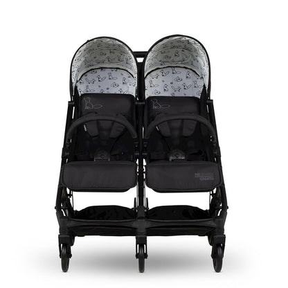 Cosatto Yo Double Stroller, Twin Baby Pushchair, Lightweight Compact Fold, Birth to 22kg, UPF 100+, Free Raincover (Foxed)