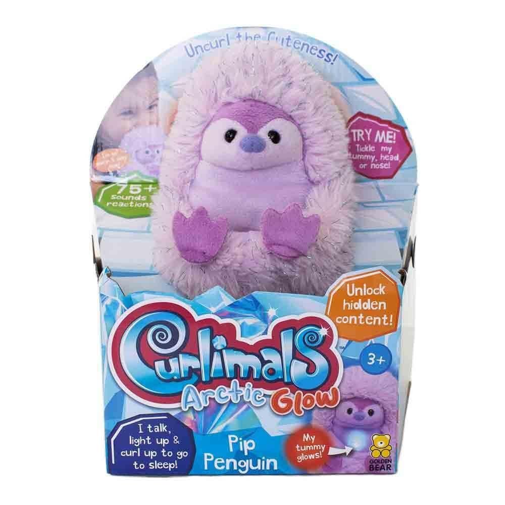 Curlimals Pip Penguin Arctic Glow Interactive Soft Toy Cute Plush Laughing Light-Up Tummy Age 3-6