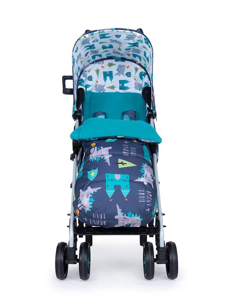 Cosatto Supa 3 Pushchair with Footmuff – Lightweight Stroller from Birth to 25Kg - Easy, Compact, Umbrella Fold, Large Shopping Basket, Carry Handle Footmuff, Dragon Kingdom