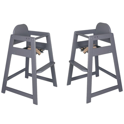Safetots Two Pack of Simply Stackable Wooden High Chairs, Grey, Highchairs for Baby and Toddler, Stylish and Practical, Baby Highchairs for Your Home or Space Saving High Chairs for Restaurant