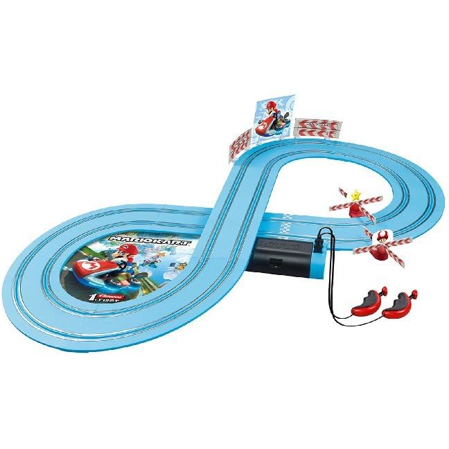 Colorful Carrera FIRST Mario Kart Yoshi toy car from Nintendo in bright multicolored design, suitable for young children.