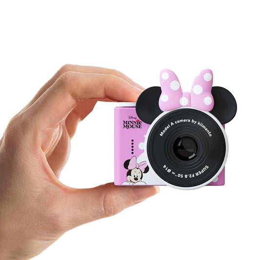 kiimento Mini Kids Digital Camera & Video Camcorder for Ages 3–5 with Selfie Lens, 32GB Memory Card, Handmade Strap – Model A (Minnie Mouse)