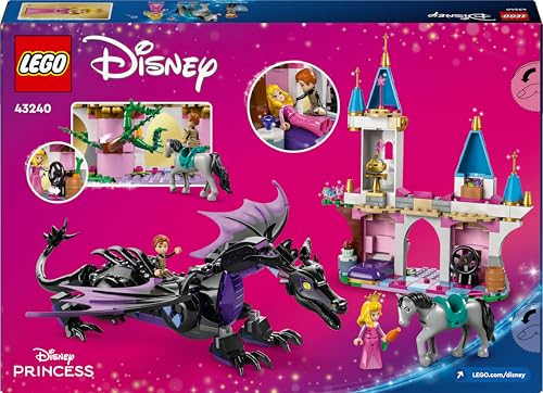 LEGO ǀ Disney Princess Maleficent’s Dragon Form Building Toy Set for Kids and Sleeping Beauty Fans, with 2 Mini-Doll Figures, Fun Gift Idea for 7 Plus Year Old Girls and Boys Who Love Aurora 43240