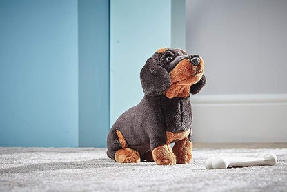 Living Nature Dachshund Soft Toy | Fluffy Dog Animal | Soft Toy Gift for Kids | 28 cm, Black