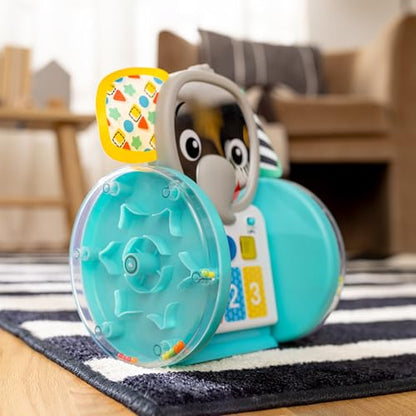Baby Einstein Chase & Tap Earl crawling baby toy with mirror and music for infants aged 6 months and up.