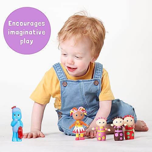 In The Night Garden Toy Figure Set, including, Igglepiggle, Upsy Daisy & the Tombliboos. Cbeebies TV Show. Toddler toys, Aged 18ms+. Includes 5 figures.