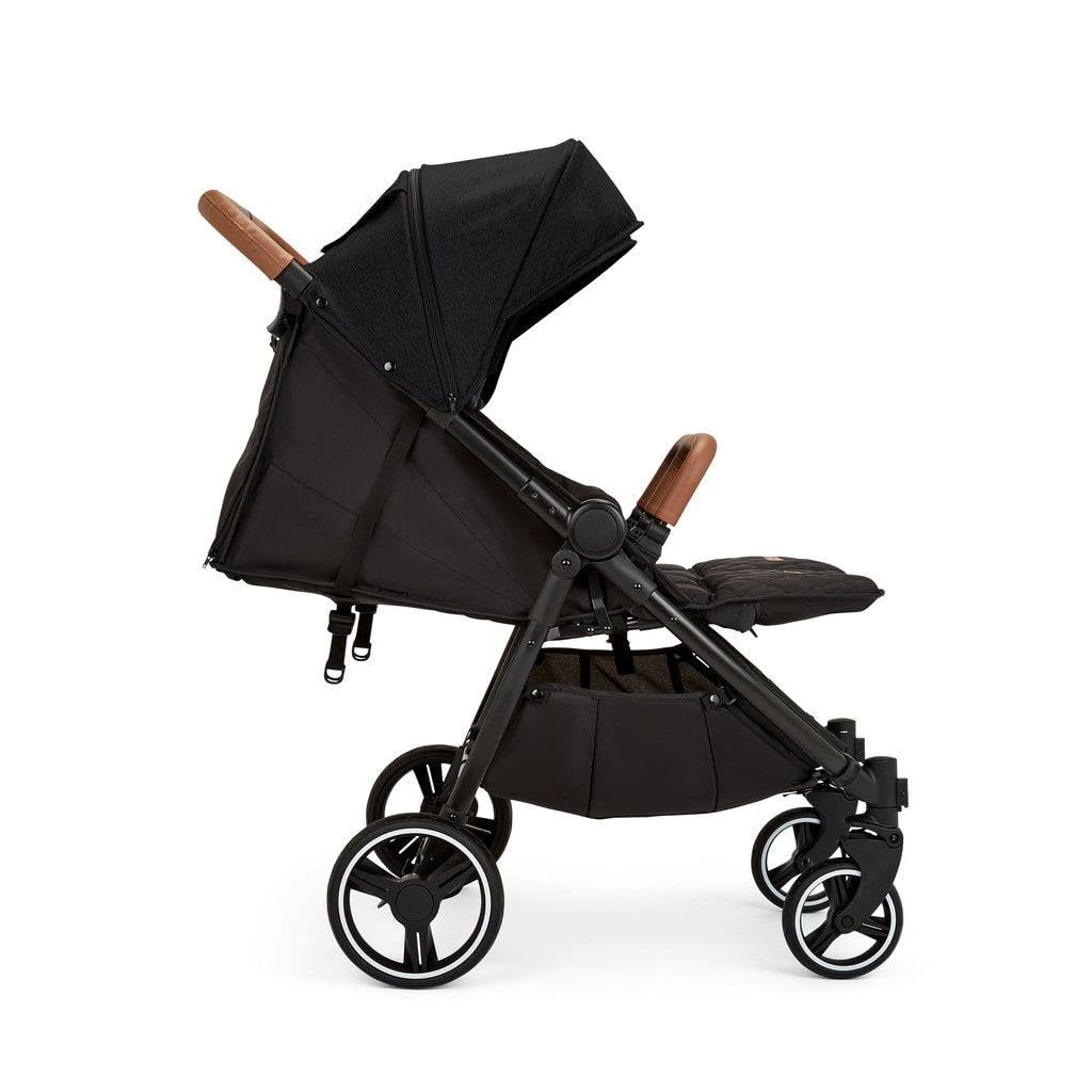 Ickle Bubba Venus Prime Double Stroller – Twin Pushchair from Birth to 15kg per Seat, Includes Newborn Cocoon, Footwarmers, Rain Cover, Compact Fold, Multi-Recline Seats & UPF 50+ Hoods (Black)