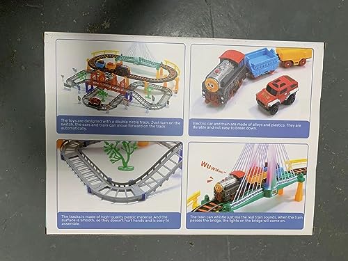 Electric Toddler Train Set Toy, Battery Powered Railway Train Track Toy Playset，Great Christ Gift for Kids Ages 3 4 5, Boys and Girls