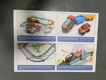 Electric Toddler Train Set Toy, Battery Powered Railway Train Track Toy Playset，Great Christ Gift for Kids Ages 3 4 5, Boys and Girls